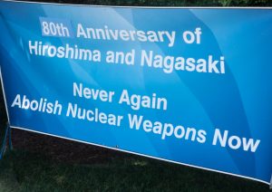 Banner for 80th Anniversary Remembrance of Atomic Bombings of Hiroshima and Nagasaki